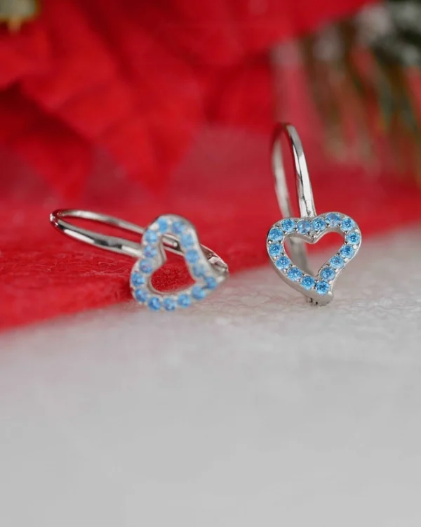 SREBRNE DJEČJE NAUŠNICE S CIRKONIMA - SRCE (S251208-111902)