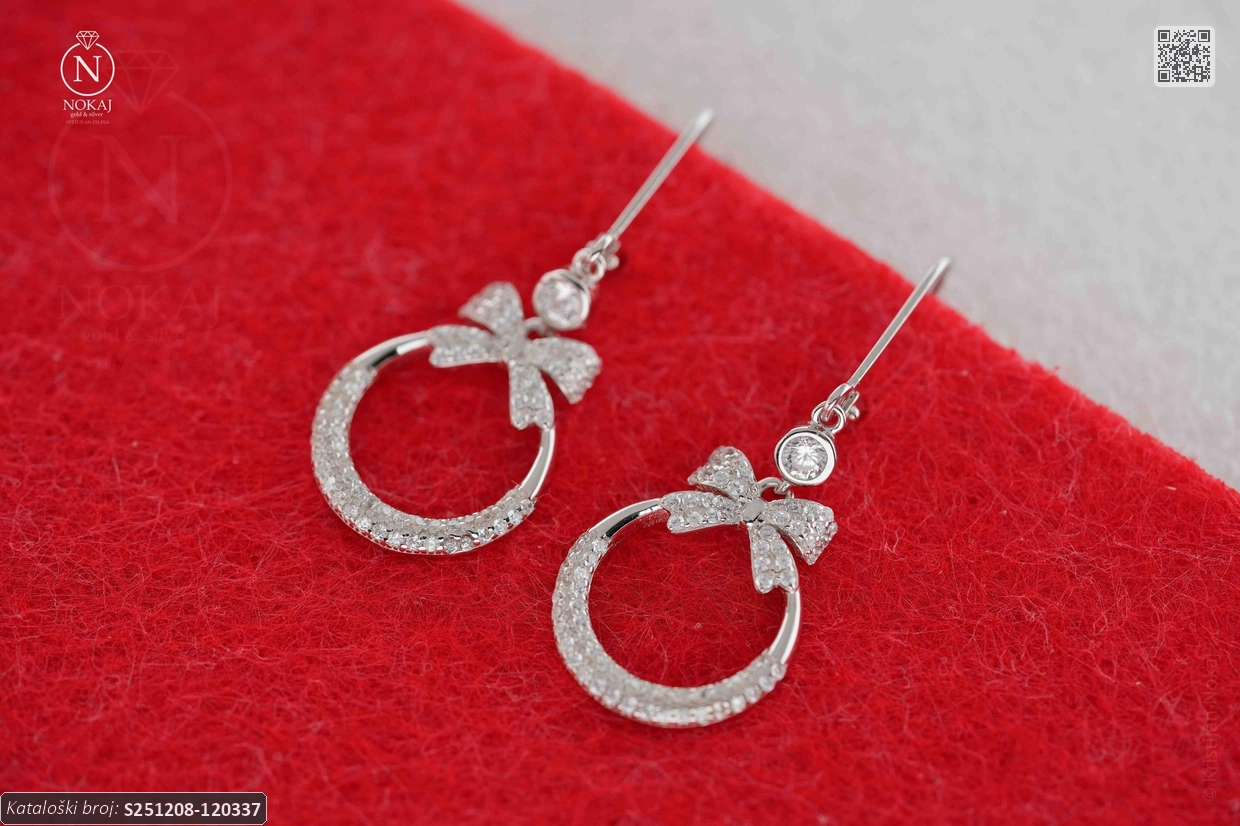 SREBRNE NAUŠNICE S CIRKONIMA - MAŠNICA (S251208-120337)