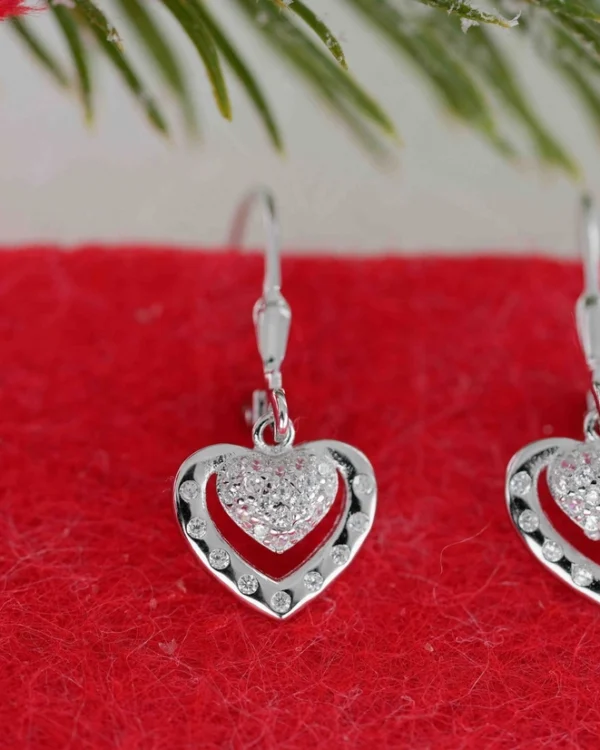 SREBRNE NAUŠNICE S CIRKONIMA - SRCE (S251208-122217)