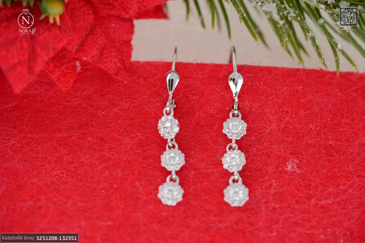 SREBRNE NAUŠNICE S CIRKONIMA - CVIJET (S251208-132351)