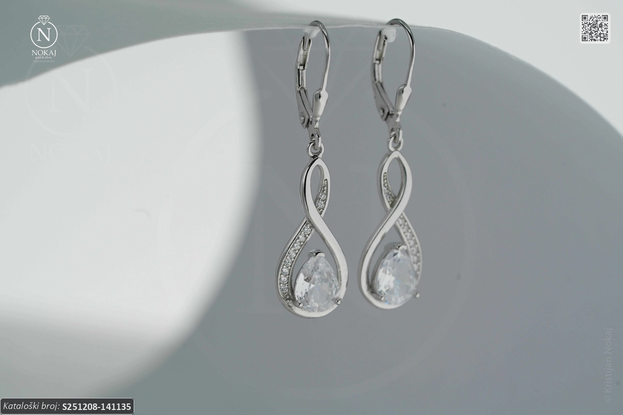 SREBRNE NAUŠNICE S CIRKONIMA - BESKONAČNOST (S251208-141135)