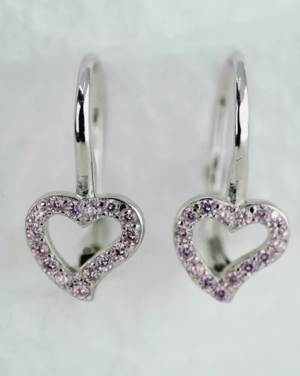 SREBRNE NAUŠNICE S CIRKONIMA - SRCE (S251209-111208)