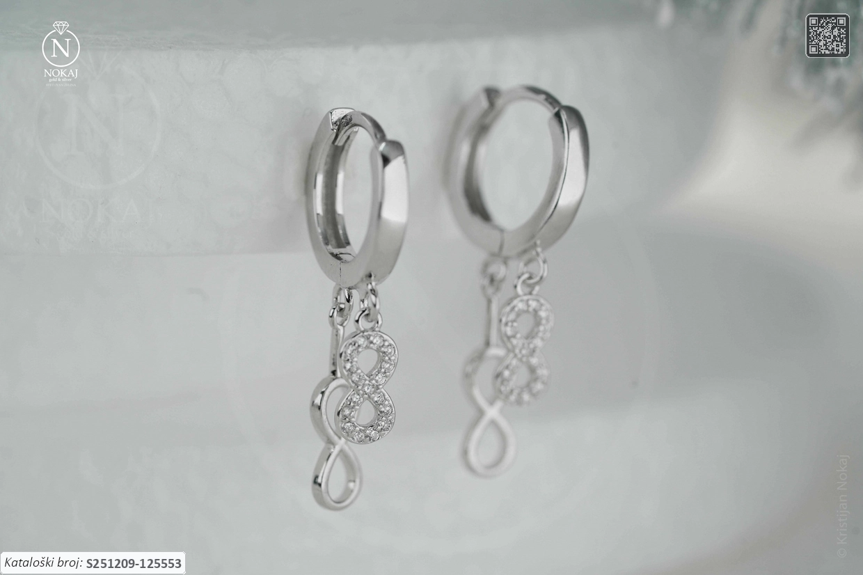 SREBRNE NAUŠNICE S CIRKONIMA - BESKONAČNOST (S251209-125553)