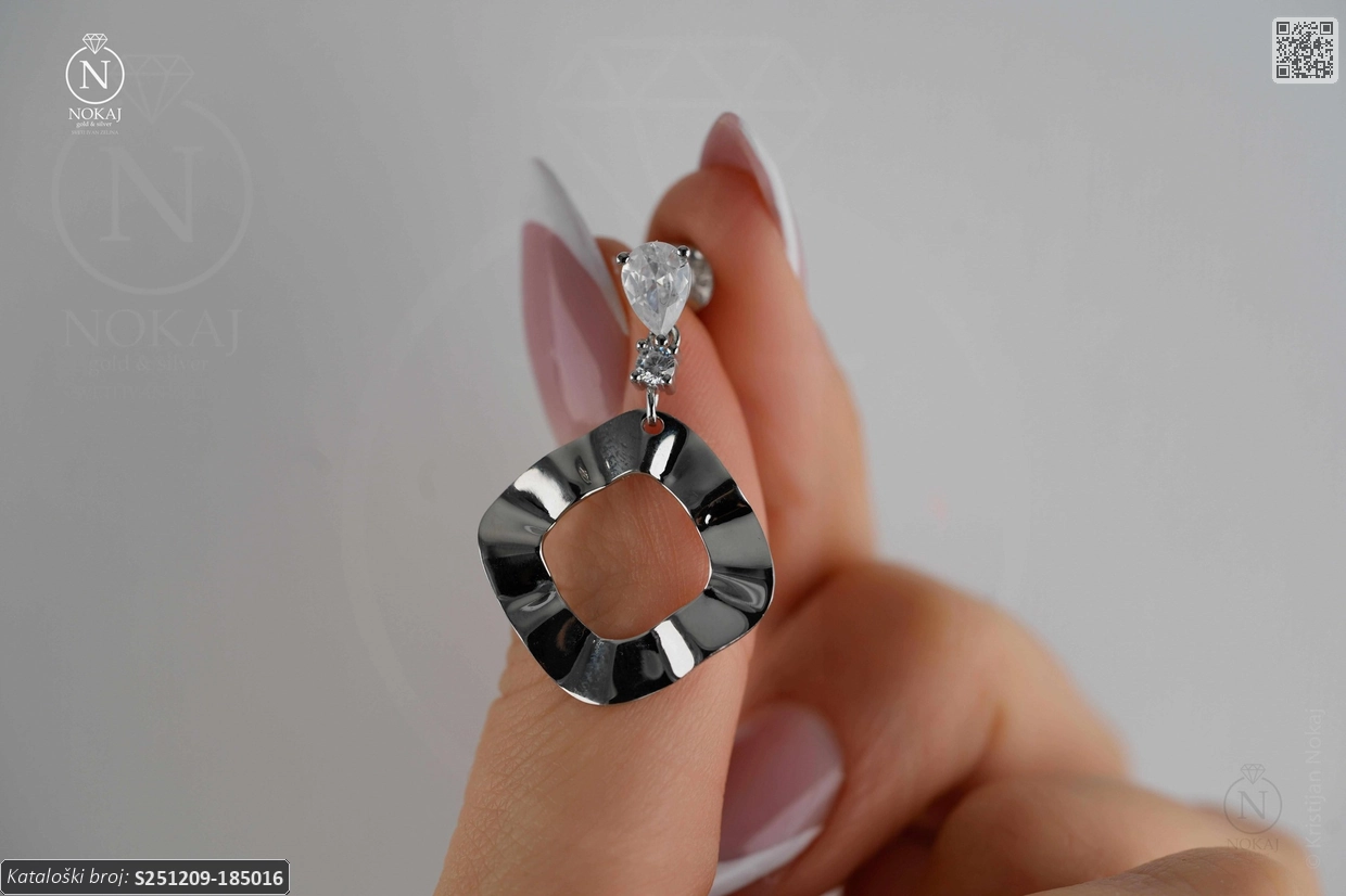 SREBRNE NAUŠNICE S CIRKONIMA (S251209-185016) - Slika 2