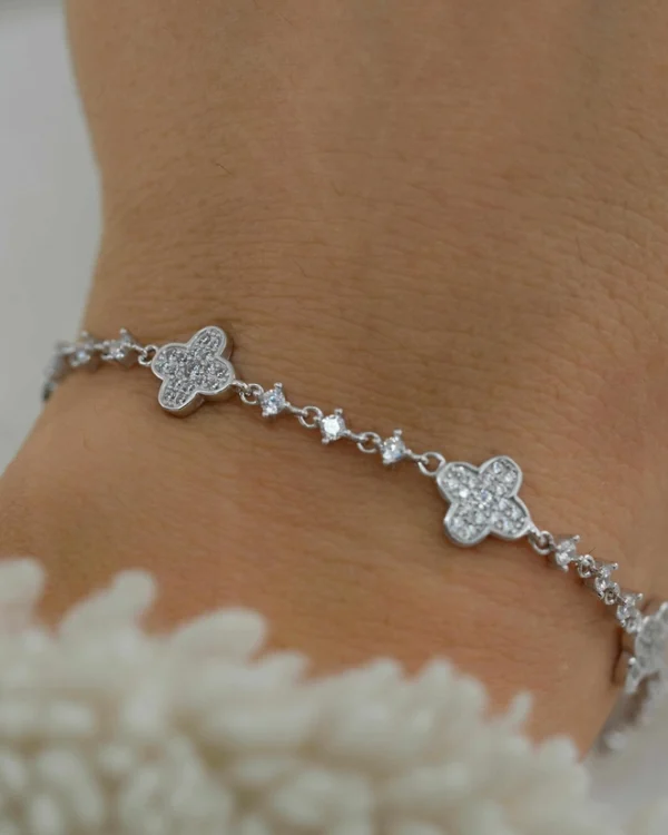 SREBRNA NARUKVICA S CIRKONIMA - DJETELINA (S251209-192458)