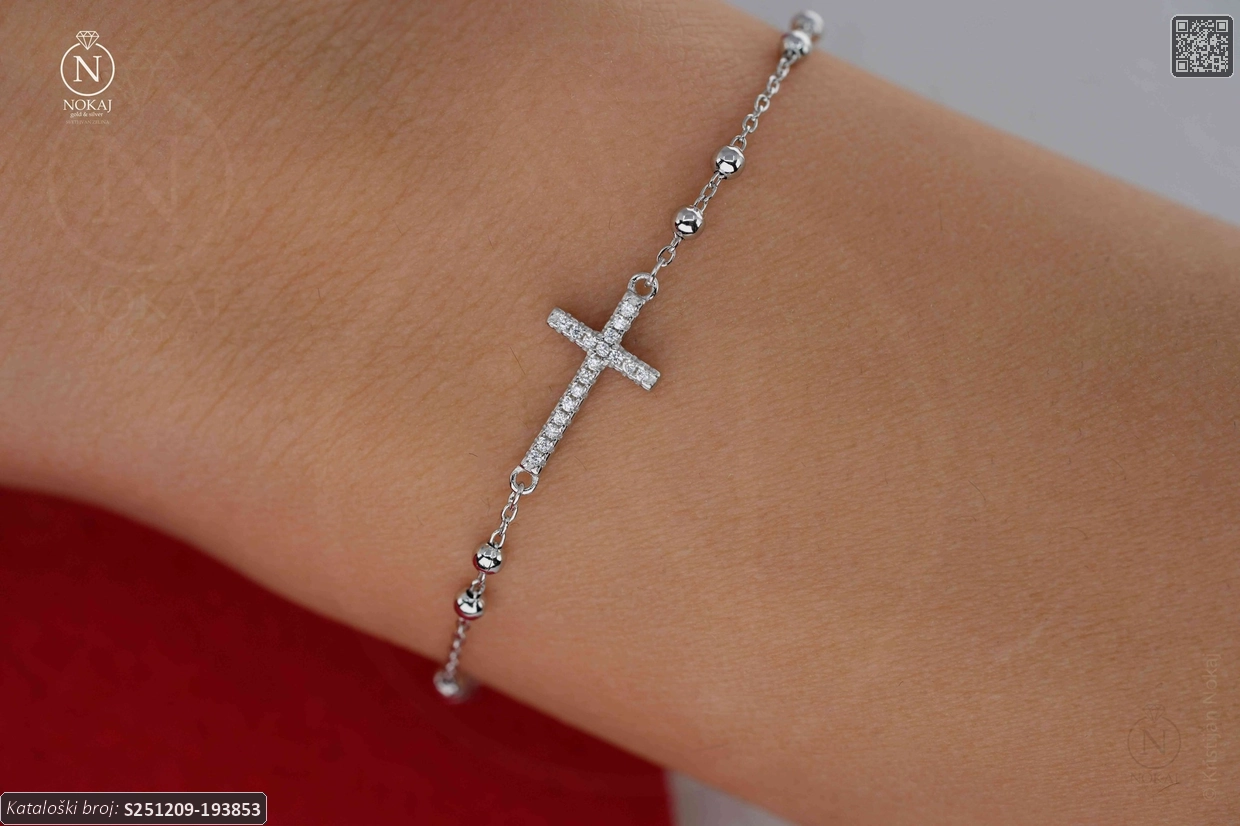 SREBRNA NARUKVICA - KRIŽ (S251209-193853)