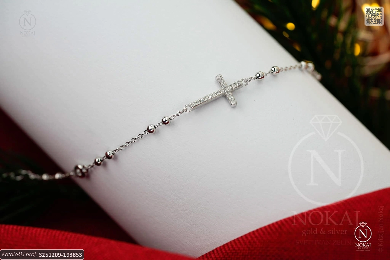 SREBRNA NARUKVICA - KRIŽ (S251209-193853) - Slika 2