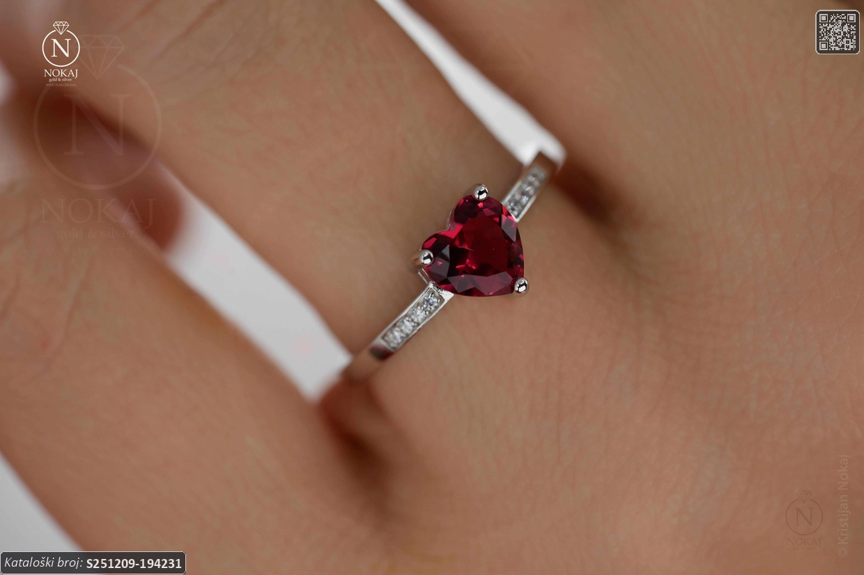 SREBRNI PRSTEN S CIRKONIMA - SRCE (S251209-194231) - Slika 2