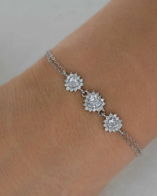 SREBRNA NARUKVICA S CIRKONIMA - SRCE (S251210-104519)