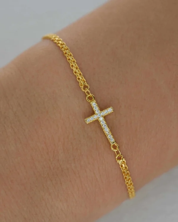 SREBRNA NARUKVICA S CIRKONIMA - KRIŽ (S251210-113557)