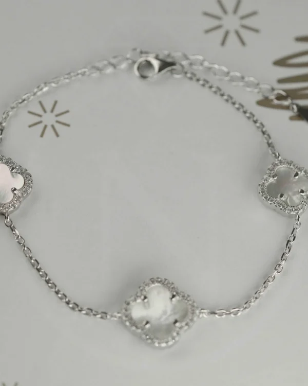 SREBRNA NARUKVICA S CIRKONIMA - DJETELINA (S251210-120949)