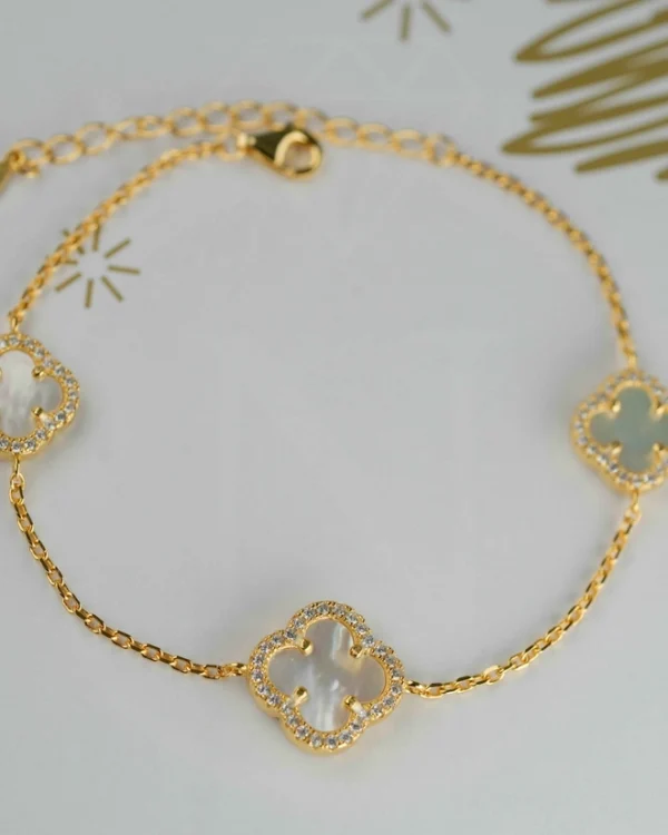 SREBRNA NARUKVICA S CIRKONIMA - DJETELINA (S251210-122344)