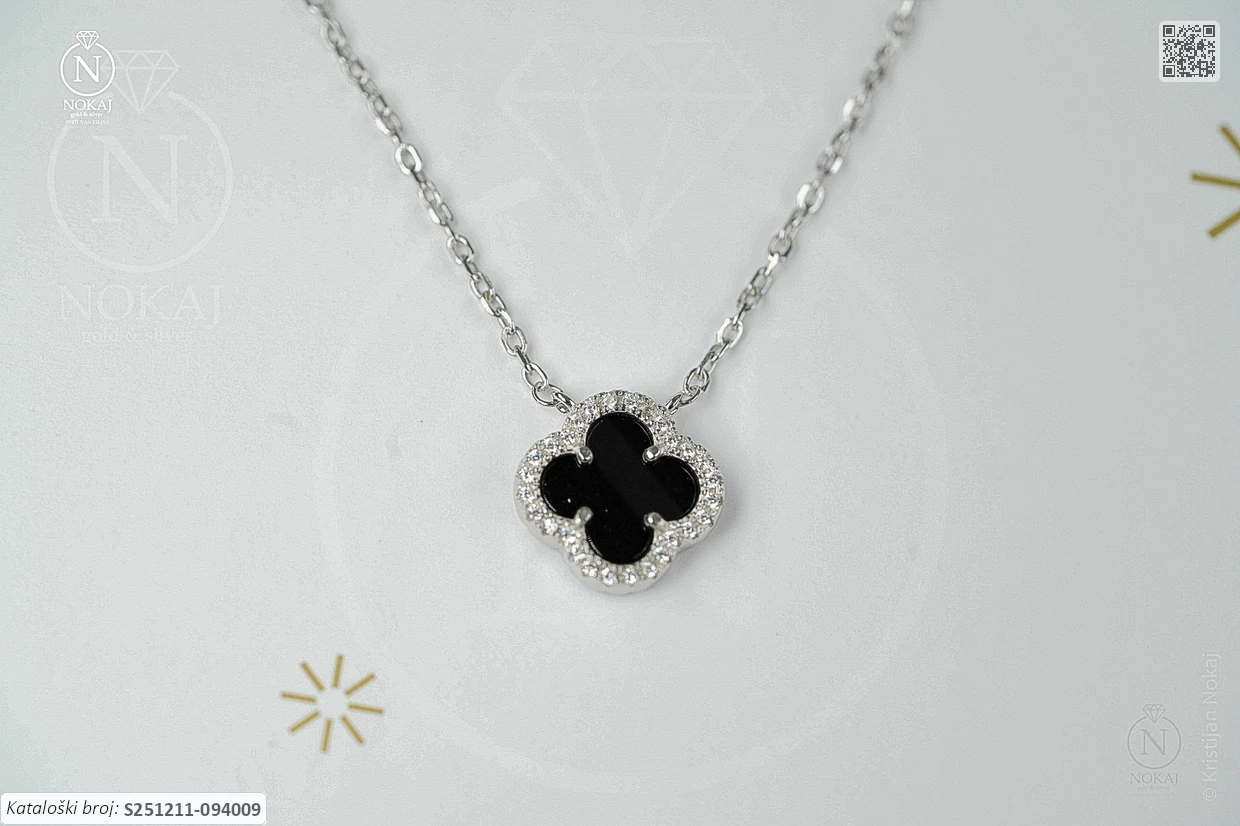 SREBRNA OGRLICA S CIRKONIMA - DJETELINA (S251211-094009)
