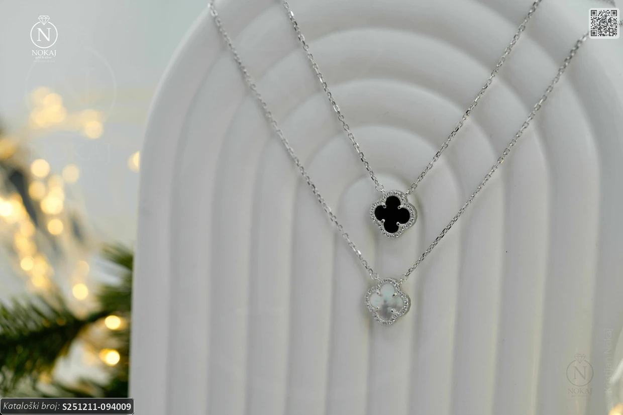 SREBRNA OGRLICA S CIRKONIMA - DJETELINA (S251211-094009) - Slika 3