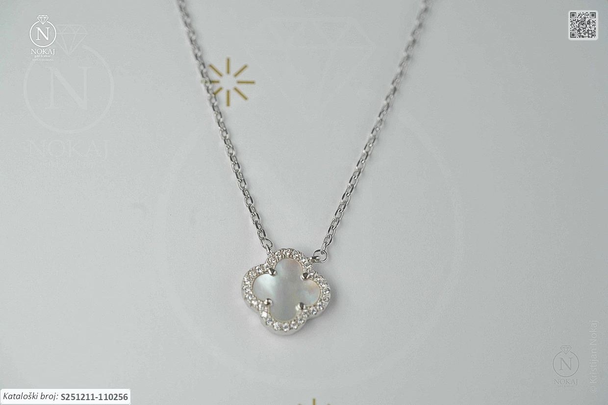 SREBRNA OGRLICA S CIRKONIMA - DJETELINA (S251211-110256) - Slika 2