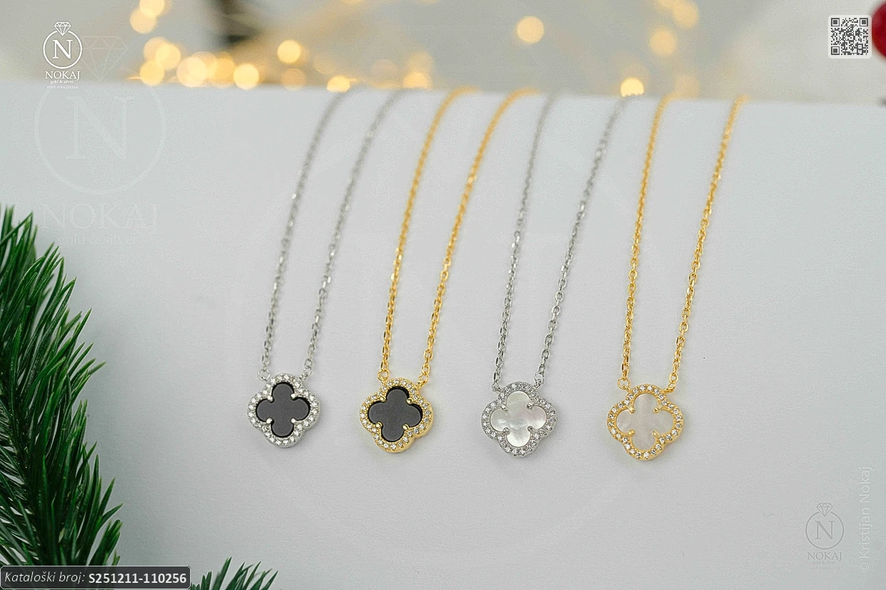 SREBRNA OGRLICA S CIRKONIMA - DJETELINA (S251211-110256) - Slika 3