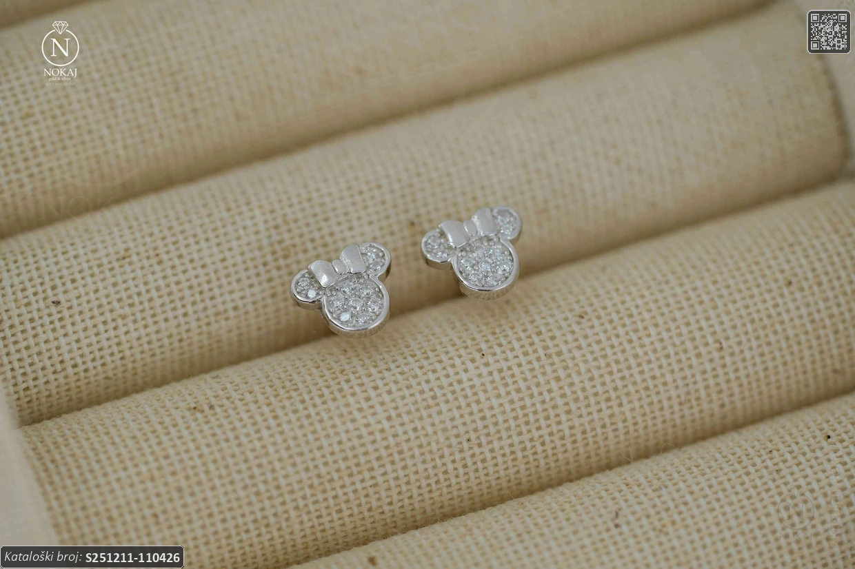 SREBRNE DJEČJE NAUŠNICE - STILIZIRANI MOTIV (S251211-110426) - Slika 2