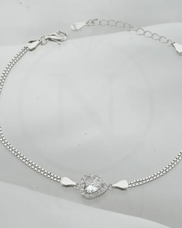 SREBRNA NARUKVICA S CIRKONIMA - SRCE (S251212-120228)