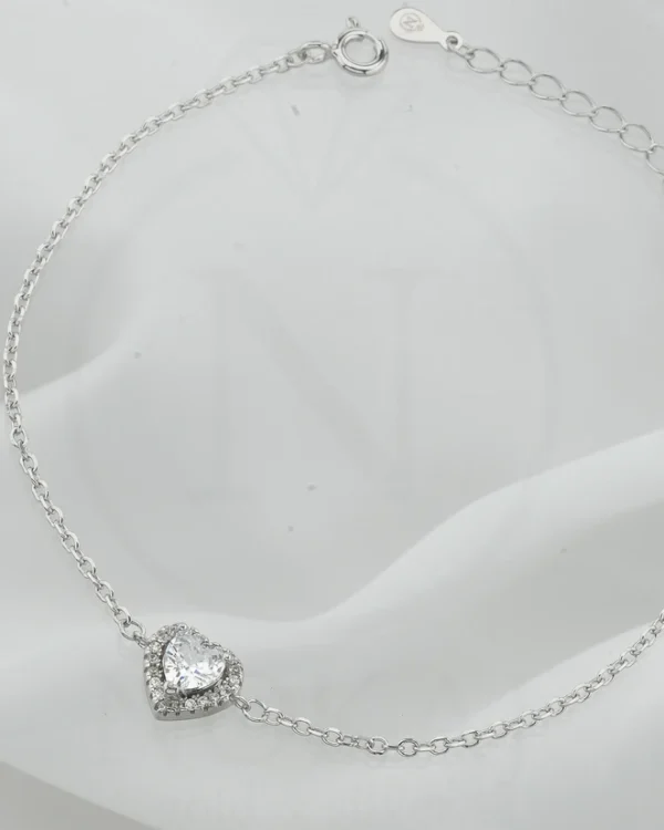 SREBRNA NARUKVICA S CIRKONIMA - SRCE (S251212-121306)