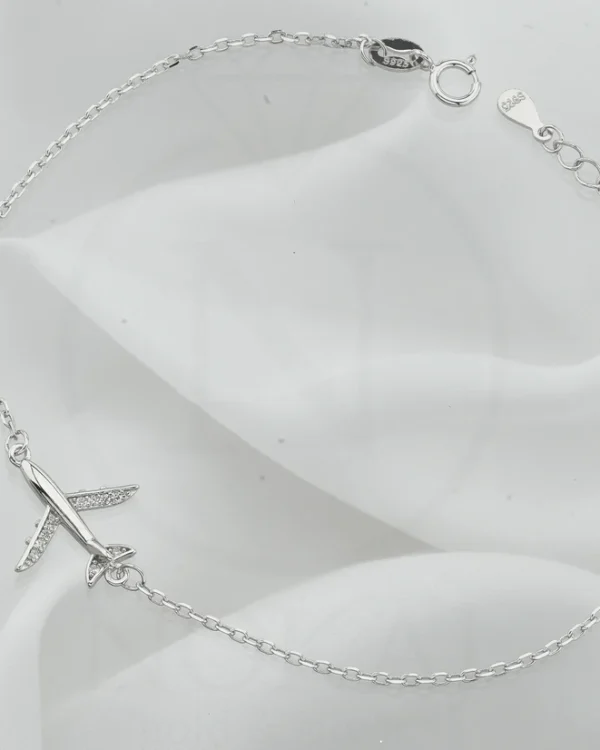 SREBRNA NARUKVICA S CIRKONIMA - AVION (S251212-123015)