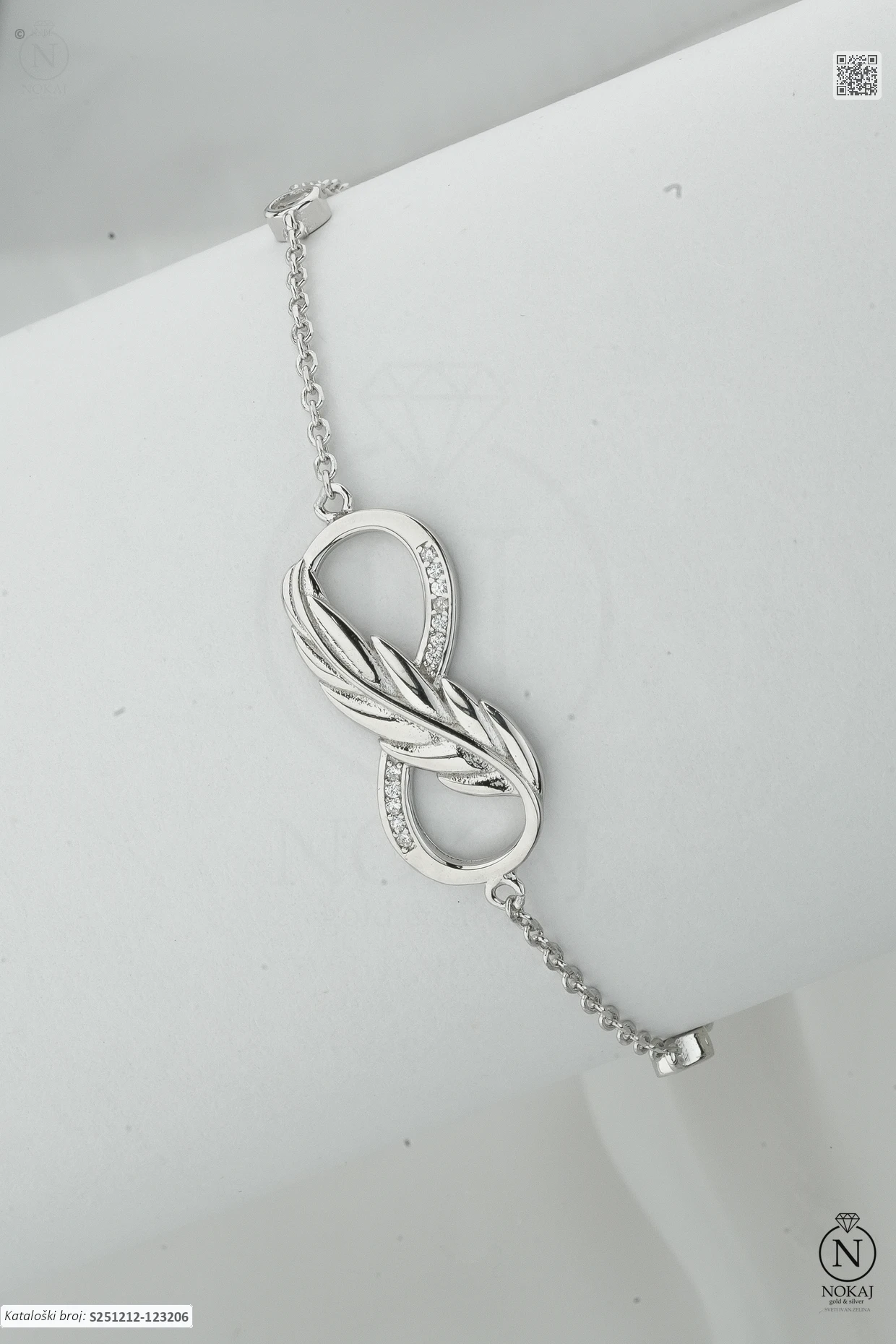 SREBRNA NARUKVICA S CIRKONIMA - BESKONAČNOST (S251212-123206)