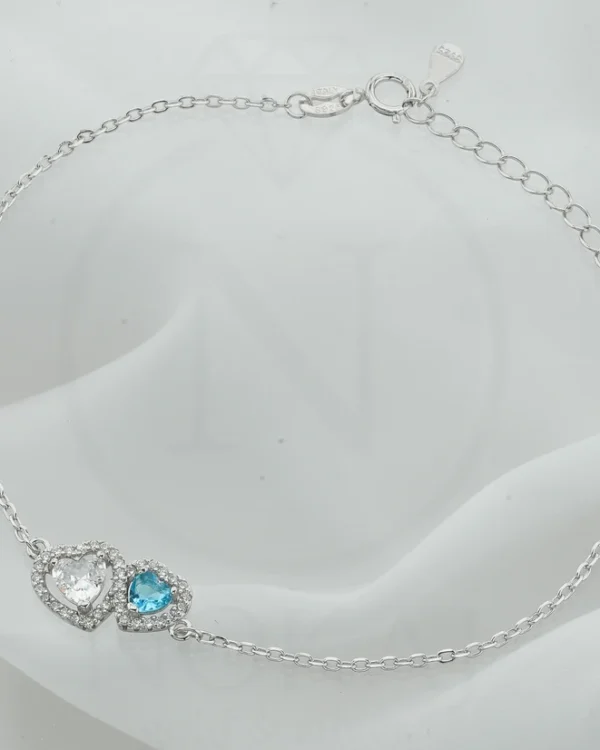 SREBRNA NARUKVICA S CIRKONIMA - SRCE (S251212-124358)