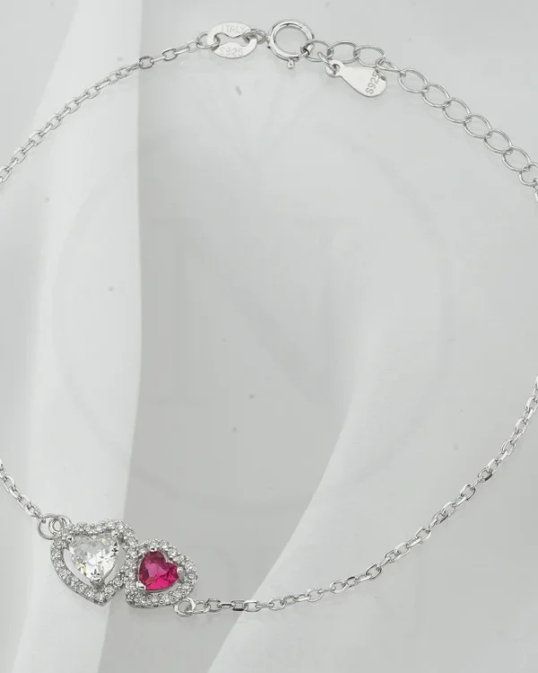 SREBRNA NARUKVICA S CIRKONIMA - SRCE (S251212-124617)