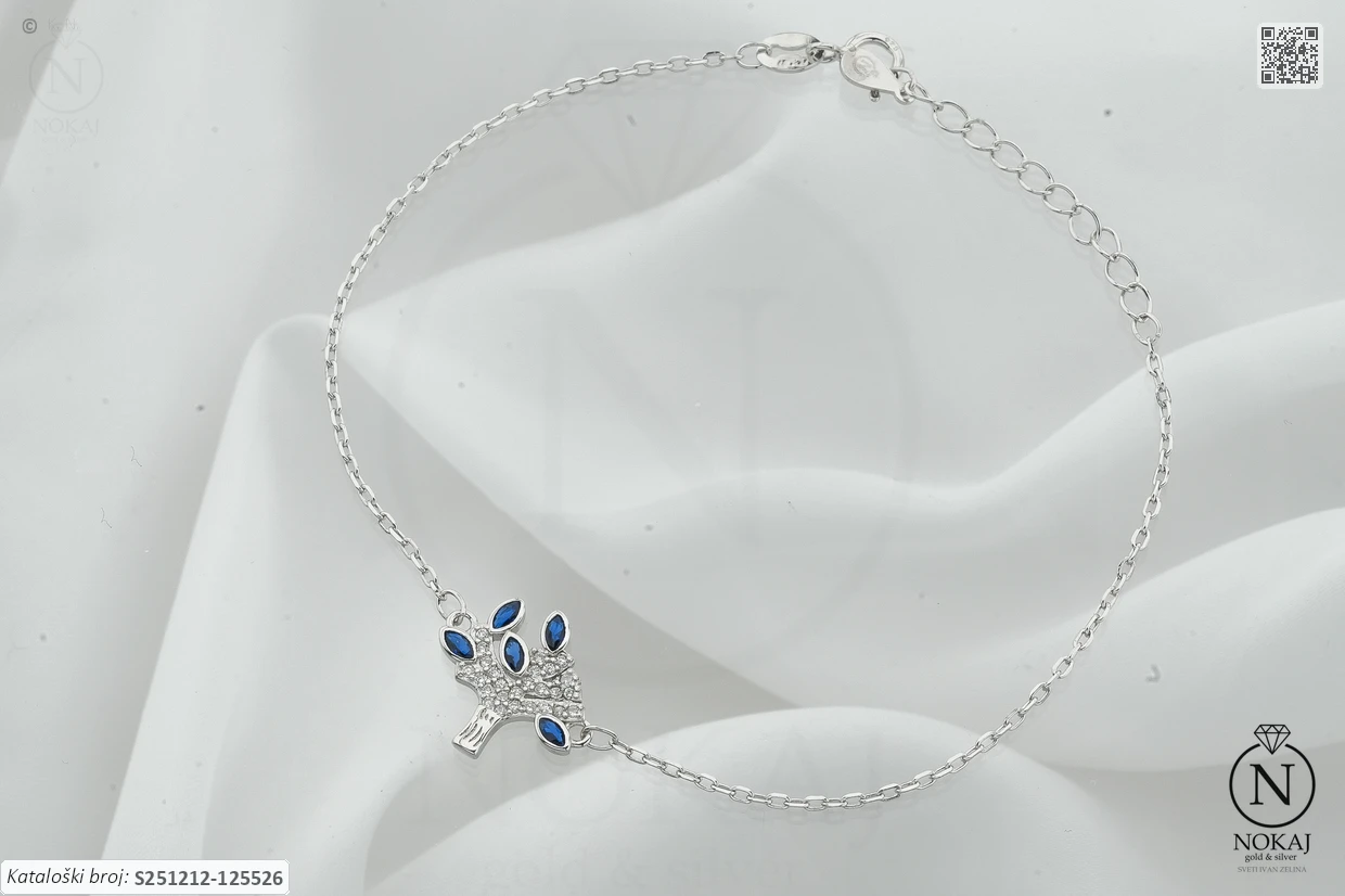 SREBRNA NARUKVICA S CIRKONIMA - STABLO ŽIVOTA (S251212-125526)