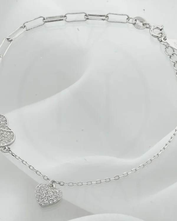 SREBRNA NARUKVICA S CIRKONIMA - SRCE (S251212-125710)