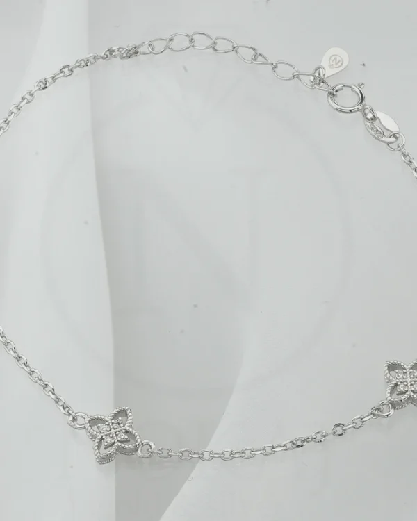 SREBRNA NARUKVICA S CIRKONIMA - DJETELINA (S251212-125953)