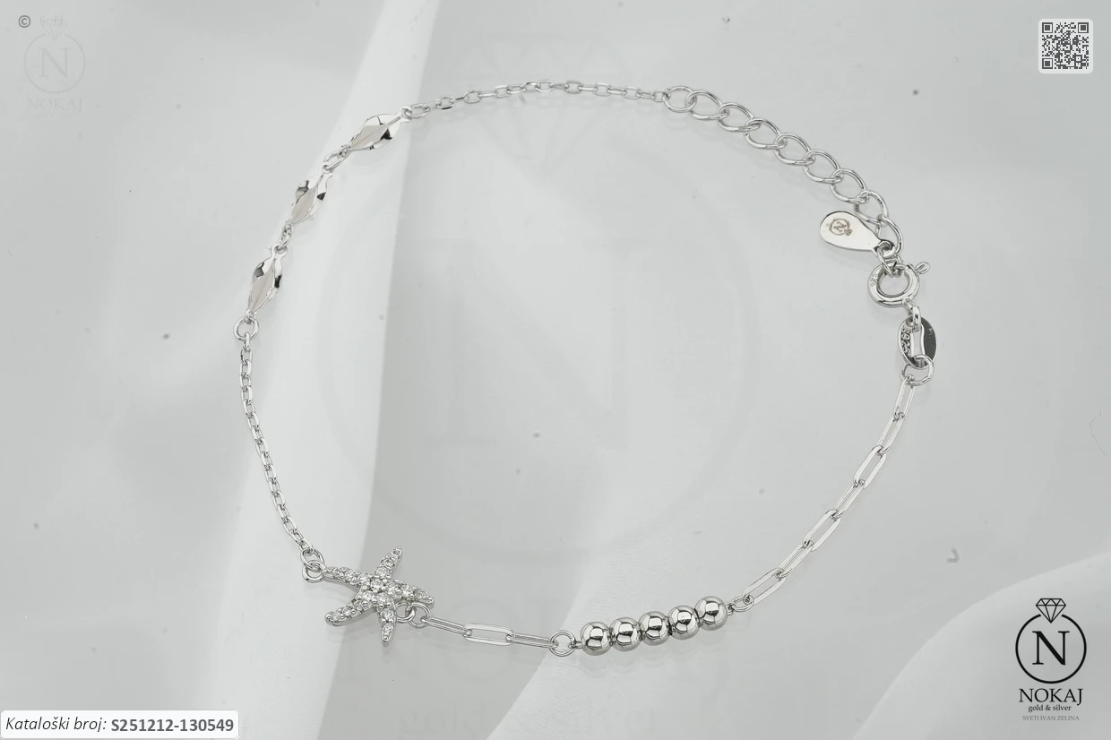 SREBRNA NARUKVICA S CIRKONIMA - MORSKA ZVIJEZDA (S251212-130549)