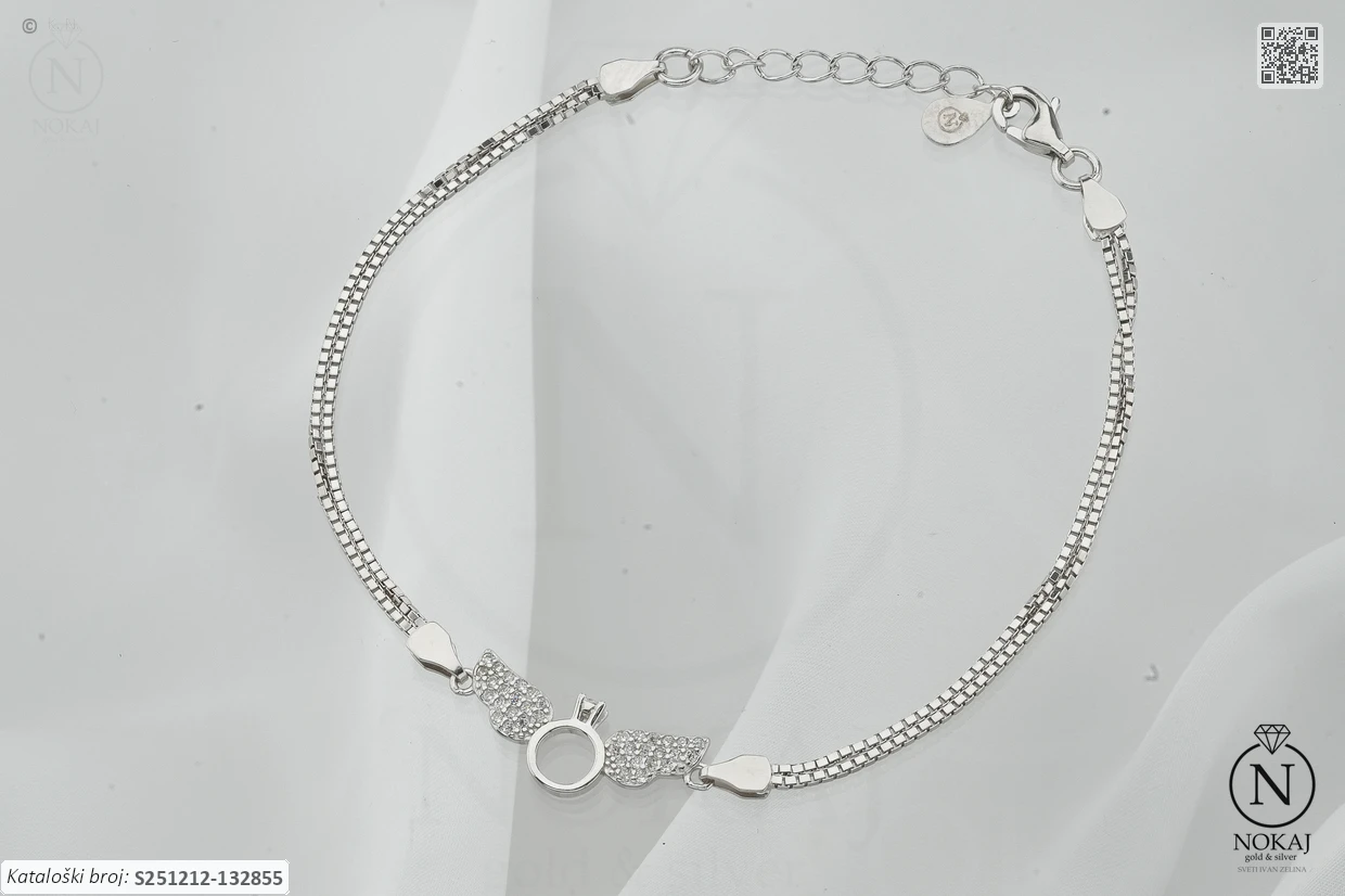 SREBRNA NARUKVICA S CIRKONIMA - ANĐELOVA KRILA (S251212-132855)