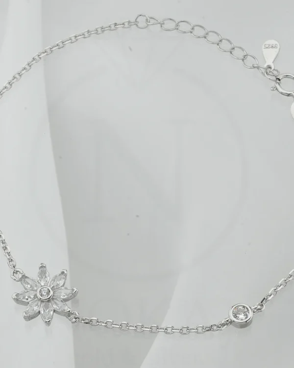 SREBRNA NARUKVICA S CIRKONIMA - CVIJET (S251212-133338)