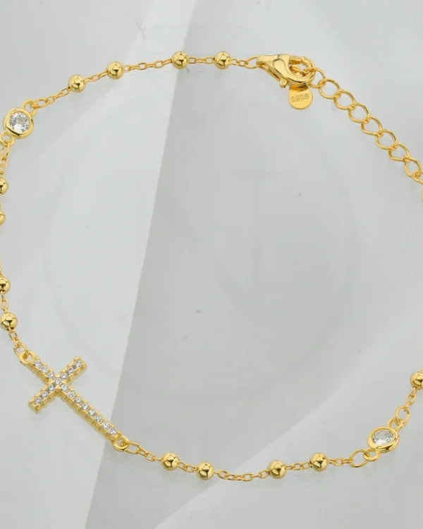 SREBRNA NARUKVICA S CIRKONIMA - KRIŽ (S251212-140254)