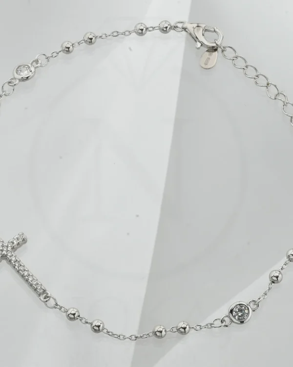 SREBRNA NARUKVICA S CIRKONIMA - KRIŽ (S251212-140332)