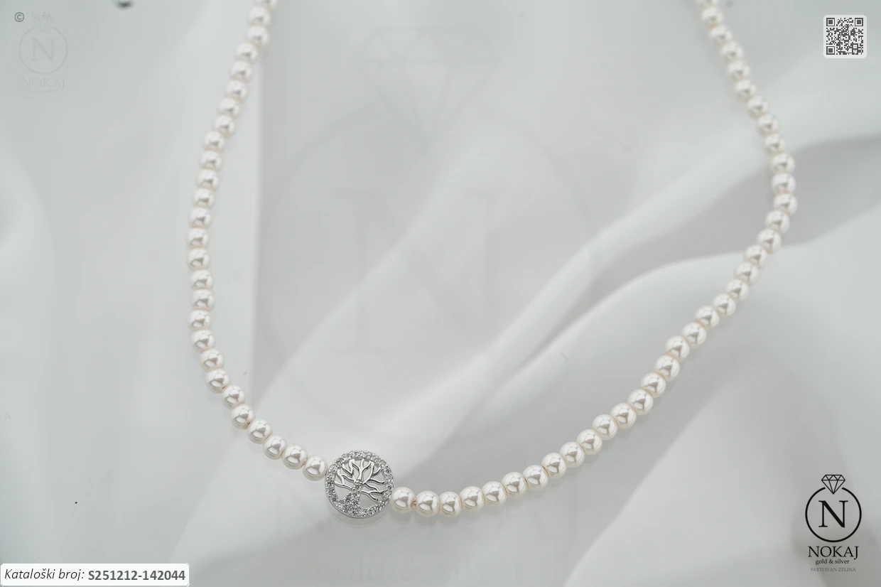 SREBRNA OGRLICA S BISERIMA - STABLO ŽIVOTA (S251212-142044)