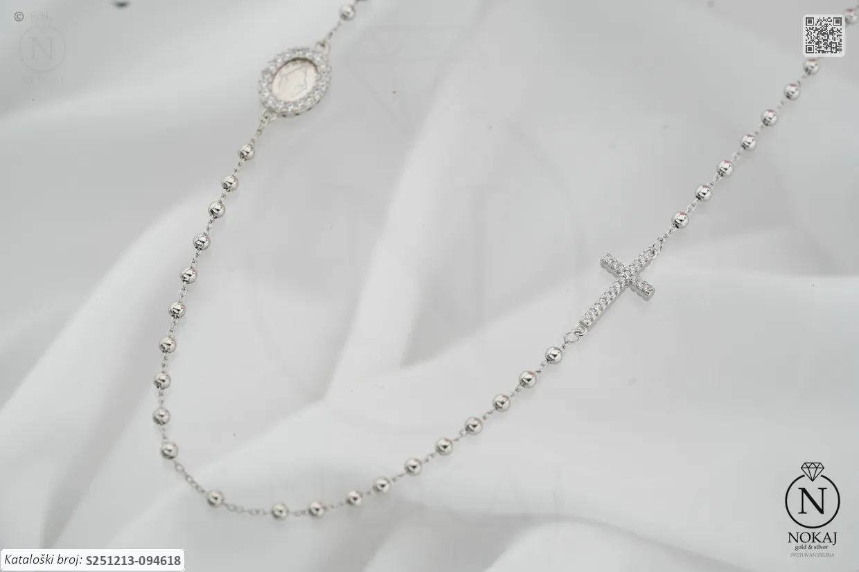 SREBRNA OGRLICA S CIRKONIMA - KRIŽ (S251213-094618)