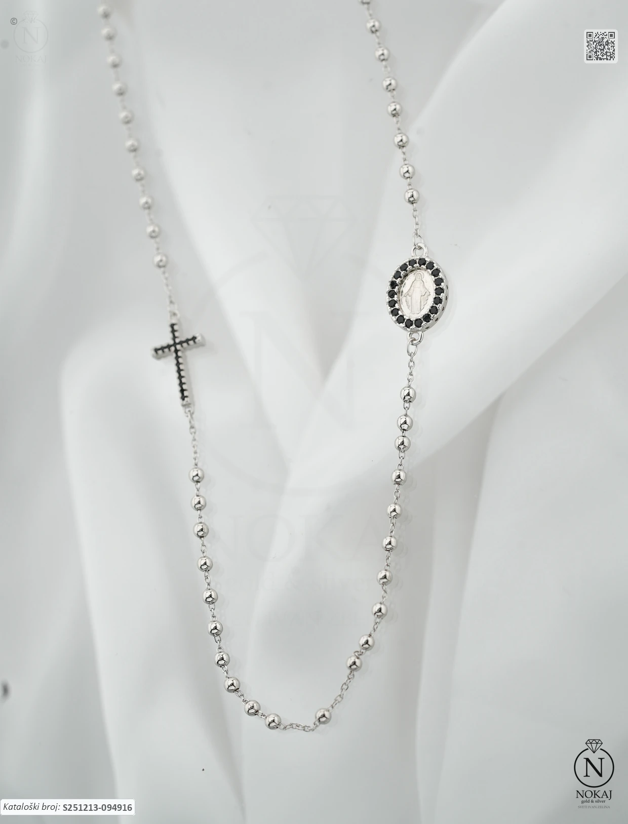 SREBRNA OGRLICA S CIRKONIMA - KRIŽ (S251213-094916)