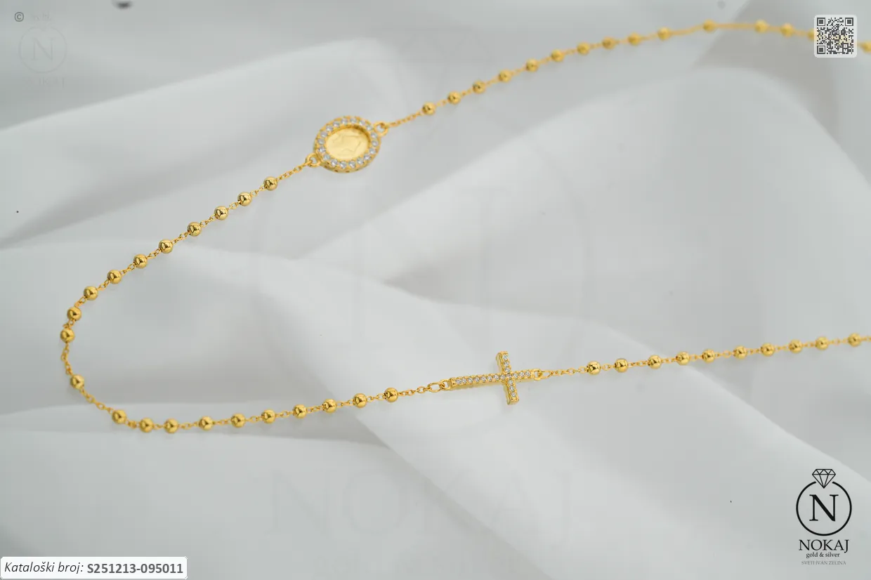 SREBRNA OGRLICA S CIRKONIMA - KRIŽ (S251213-095011)