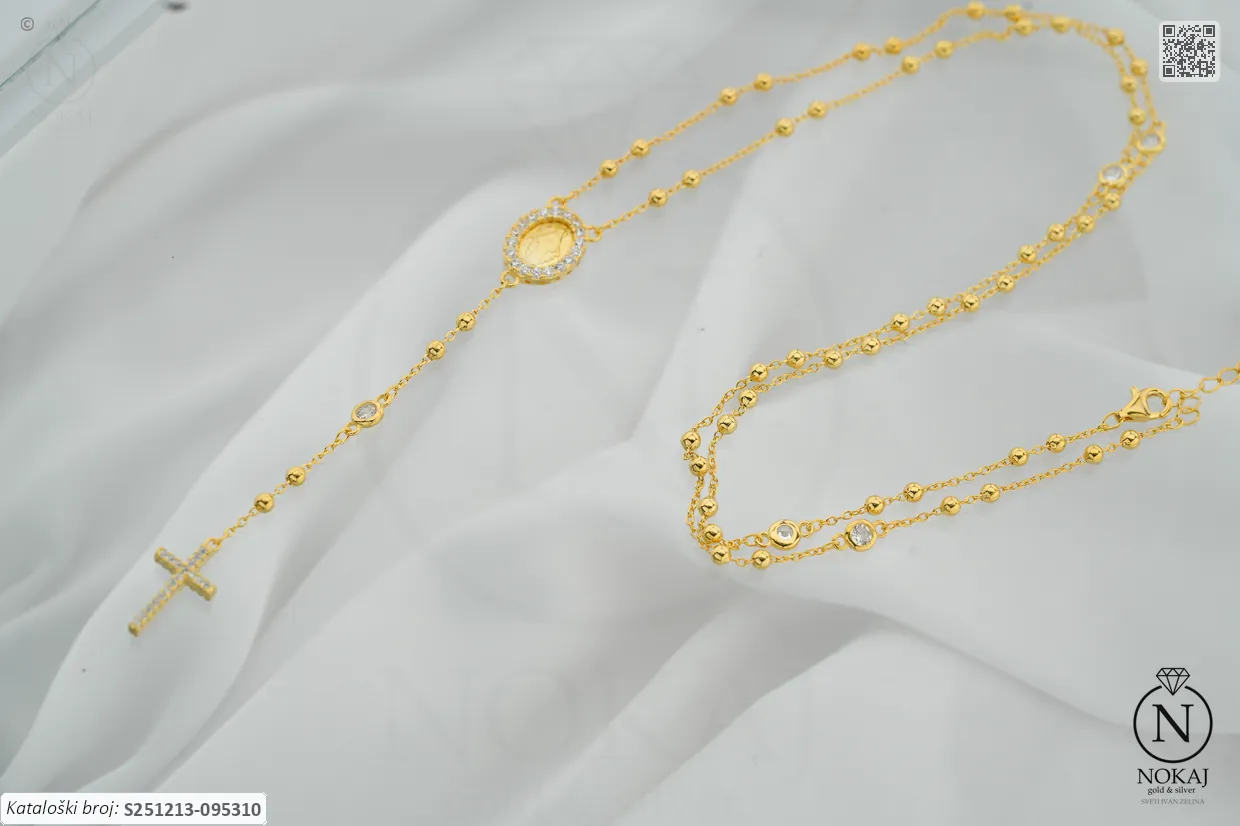 SREBRNA OGRLICA S CIRKONIMA - KRIŽ (S251213-095310) - Slika 2
