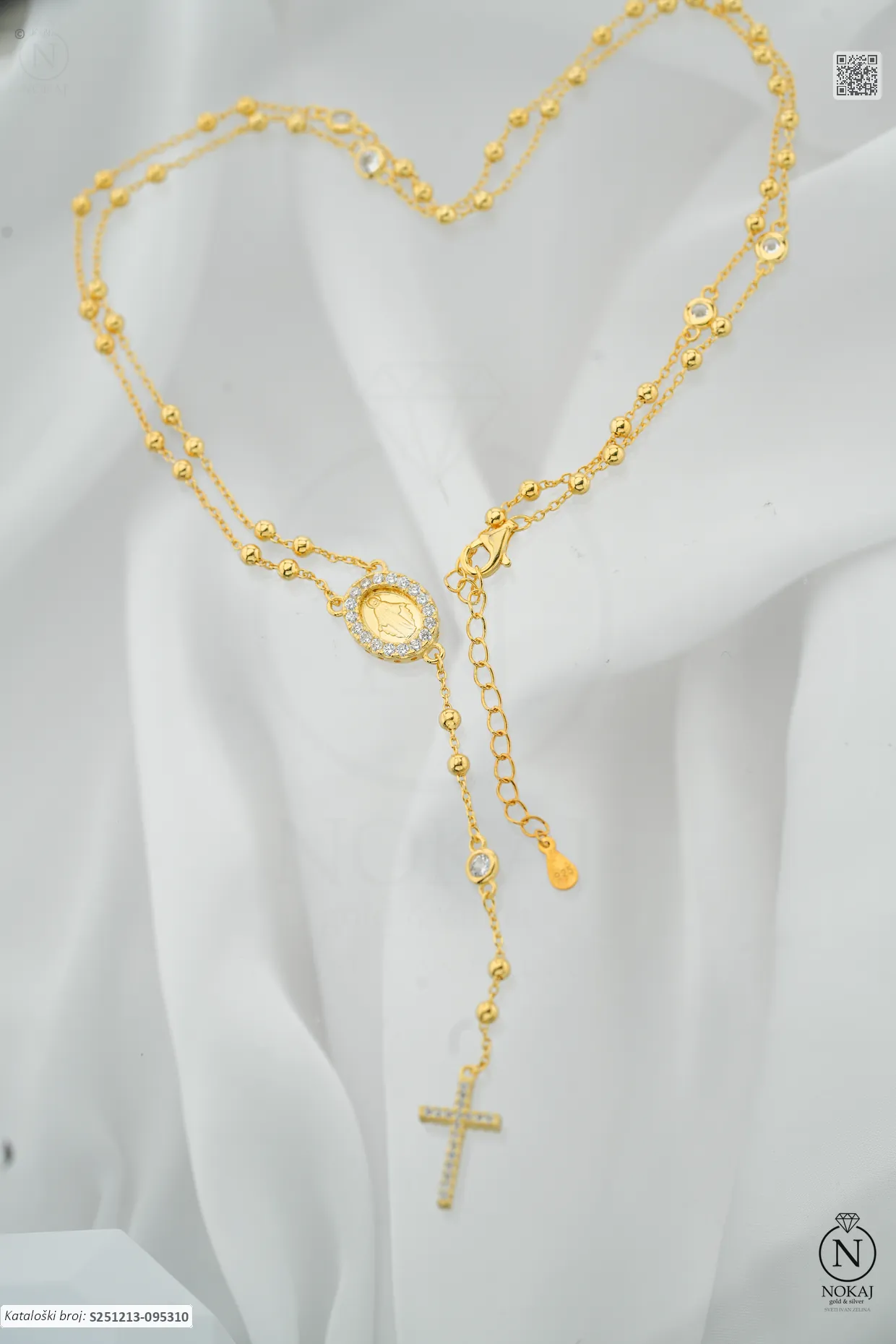 SREBRNA OGRLICA S CIRKONIMA - KRIŽ (S251213-095310) - Slika 3