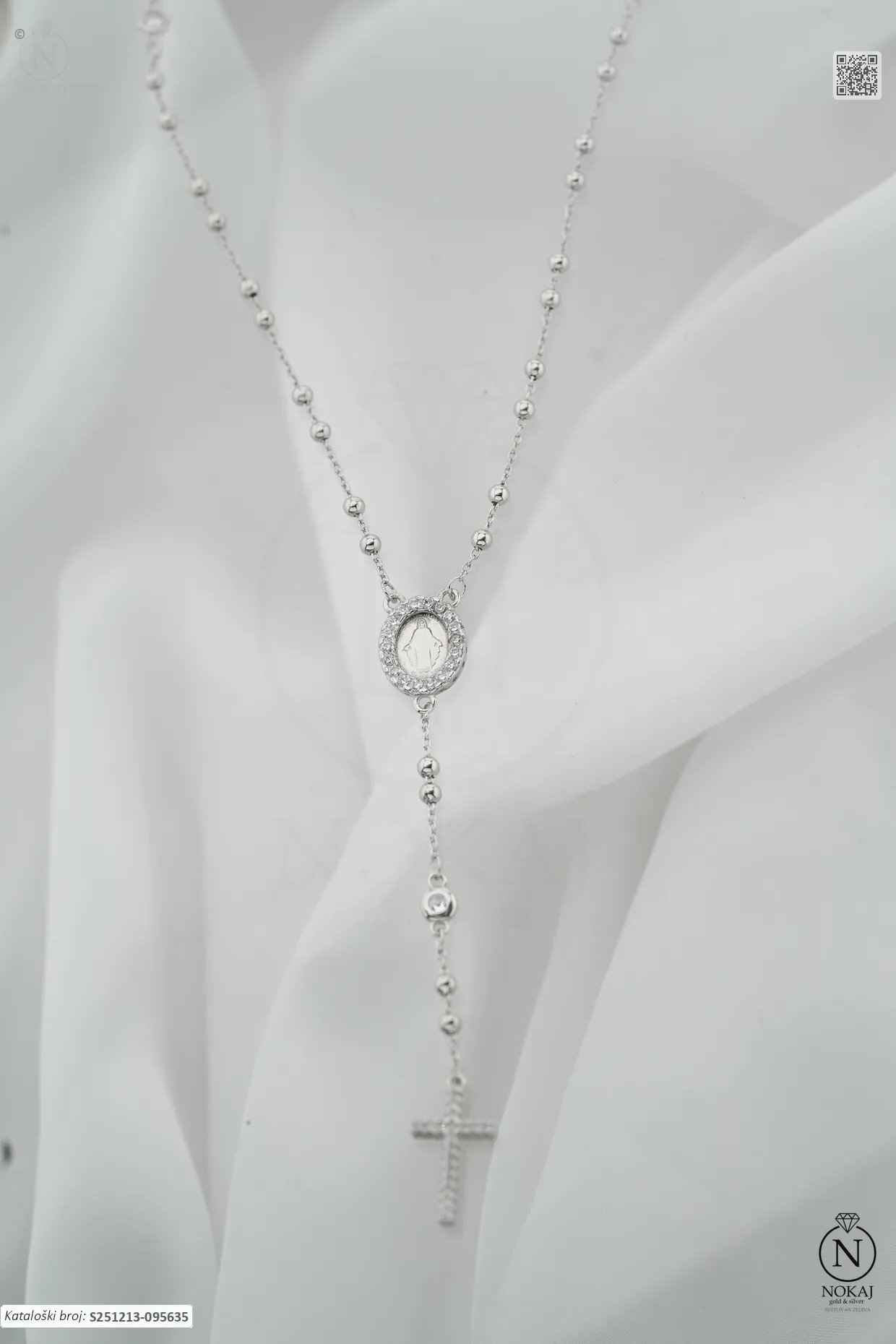 SREBRNA OGRLICA S CIRKONIMA - KRIŽ (S251213-095635)