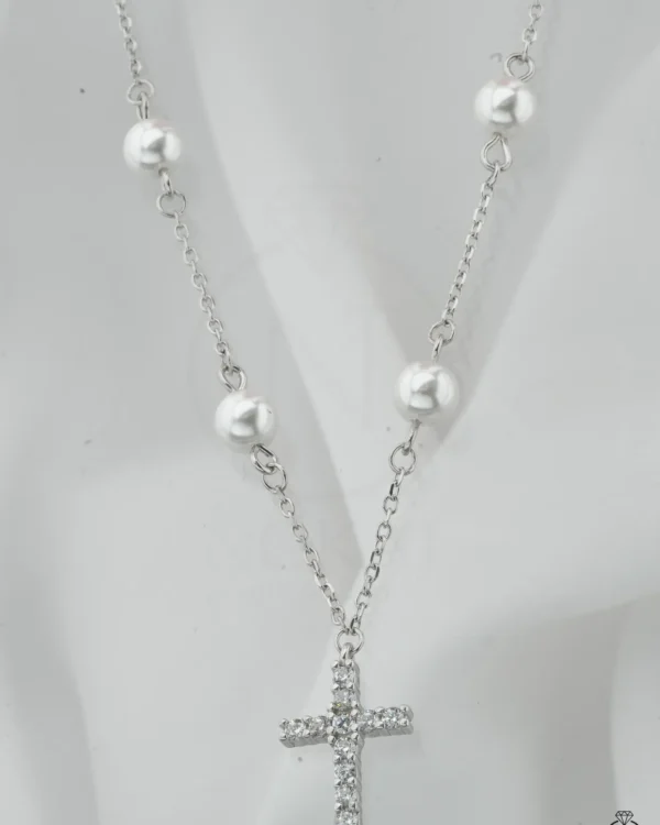 SREBRNA OGRLICA S BISERIMA - KRIŽ (S251213-115605)
