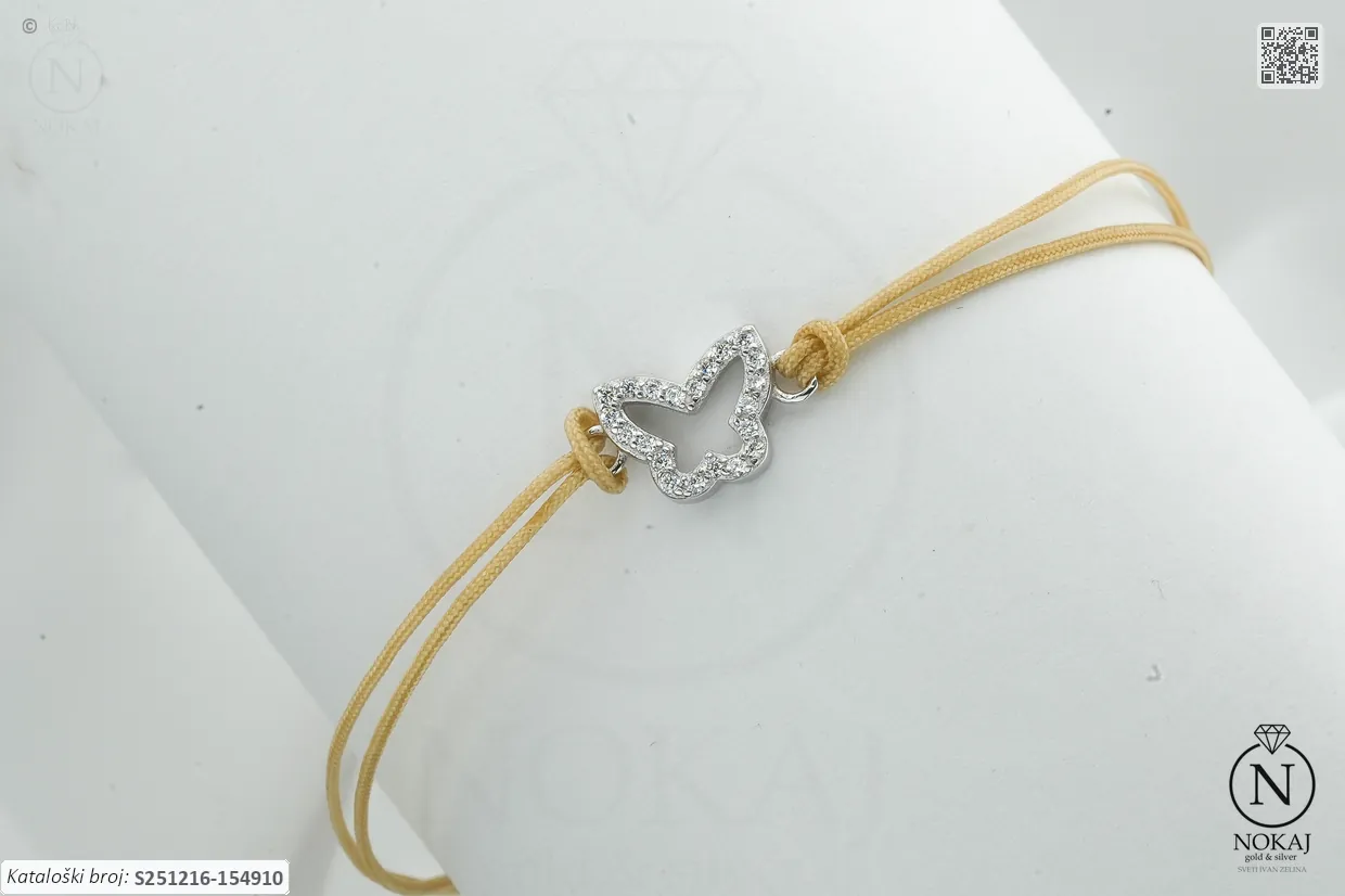 SREBRNA NARUKVICA S CIRKONIMA - LEPTIR (S251216-154910)