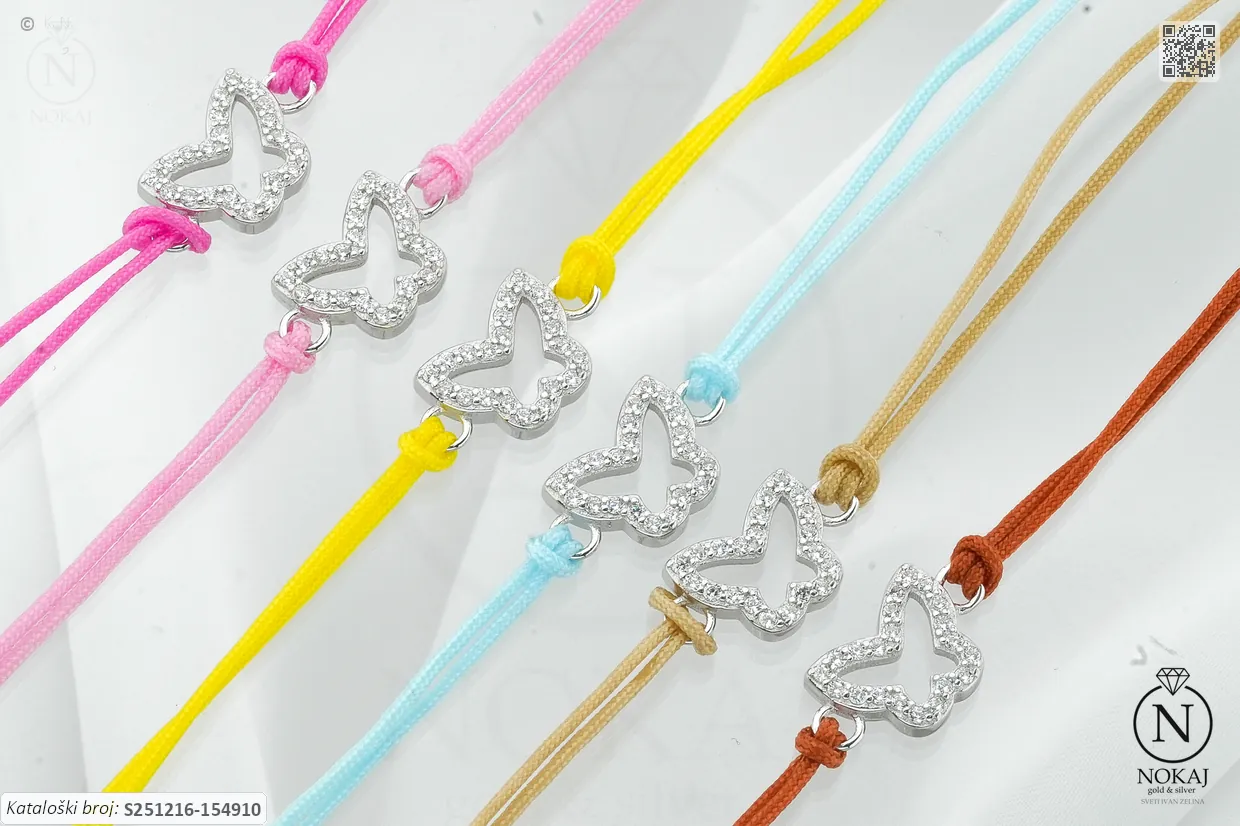 SREBRNA NARUKVICA S CIRKONIMA - LEPTIR (S251216-154910) - Slika 2