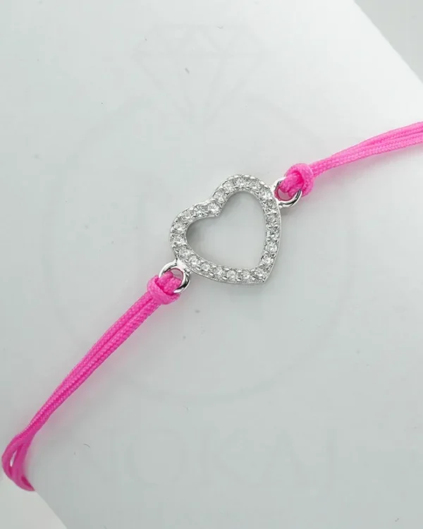 SREBRNA NARUKVICA S CIRKONIMA - SRCE (S251216-162623)