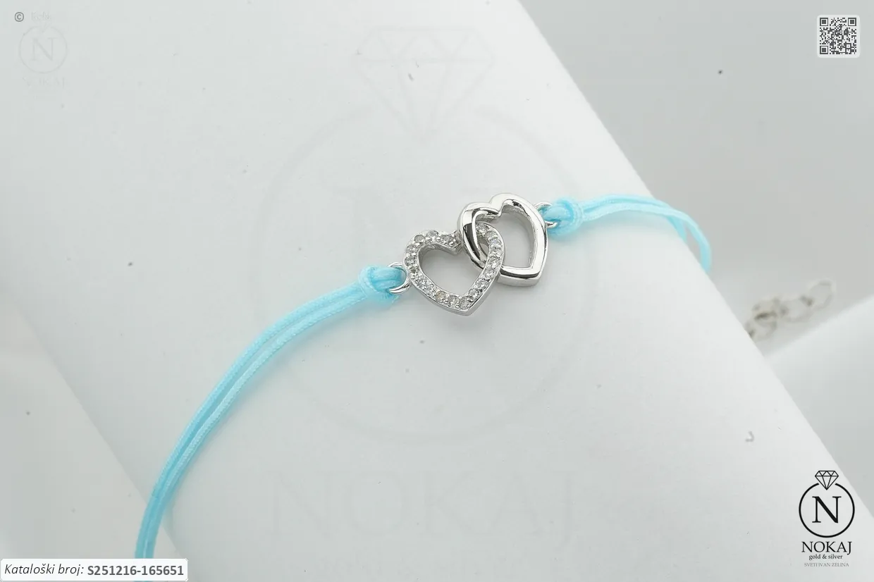 SREBRNA NARUKVICA S CIRKONIMA - SRCE (S251216-165651)