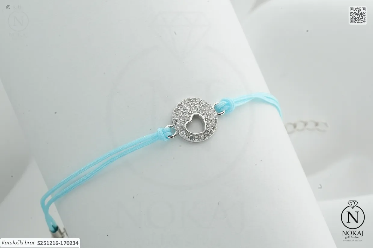 SREBRNA NARUKVICA S CIRKONIMA - SRCE (S251216-170234)