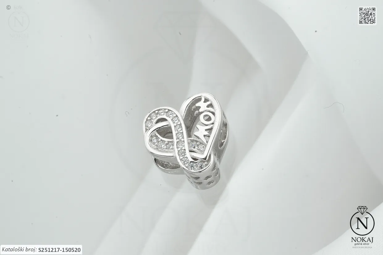 SREBRNI PRIVJESAK S CIRKONIMA - SRCE (S251217-150520)