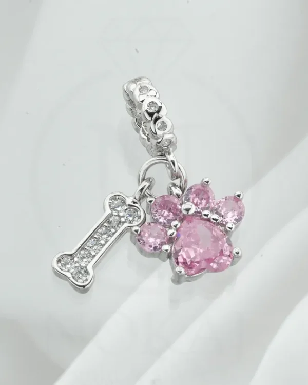 SREBRNI PRIVJESAK S CIRKONIMA - PAS I ŠAPA (S251217-152824)